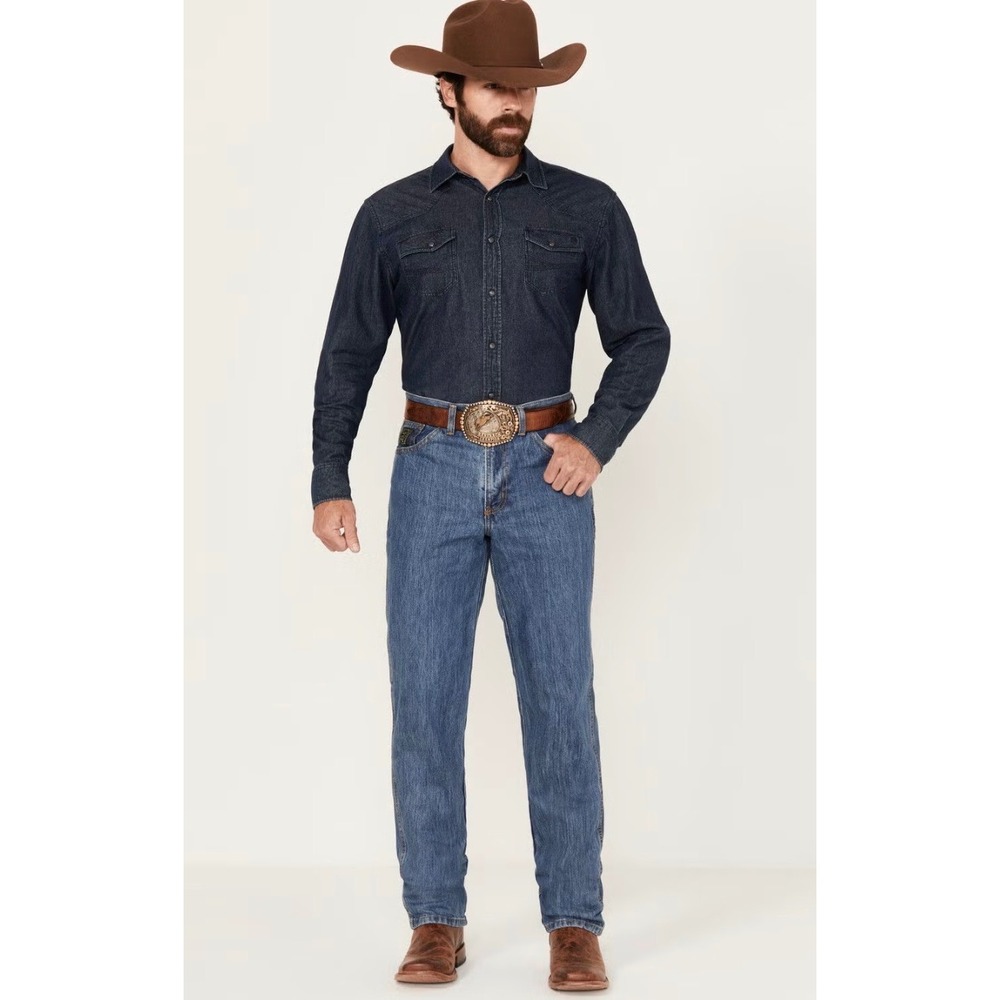 Cinch Green Label Mens Relaxed Tapered Leg Jeans Medium Wash Size 36x34 Cowboy